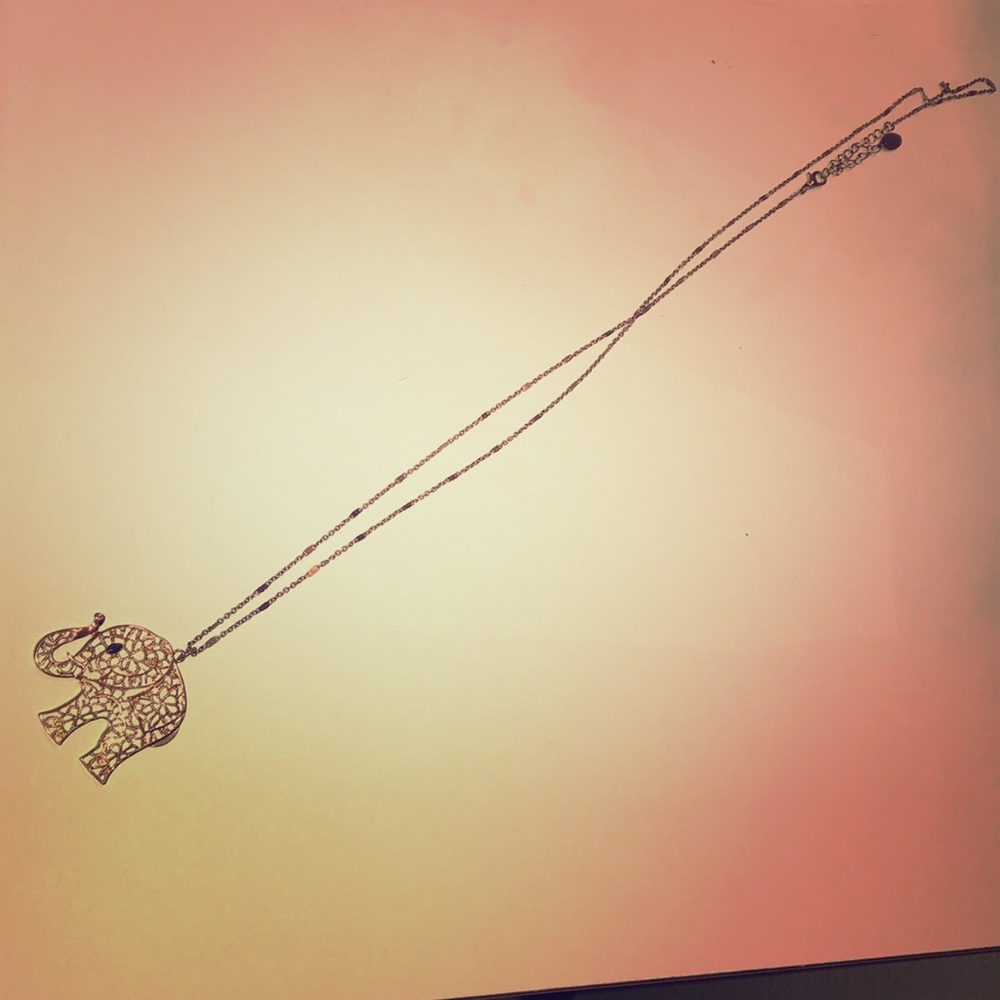 Gold elephant necklace